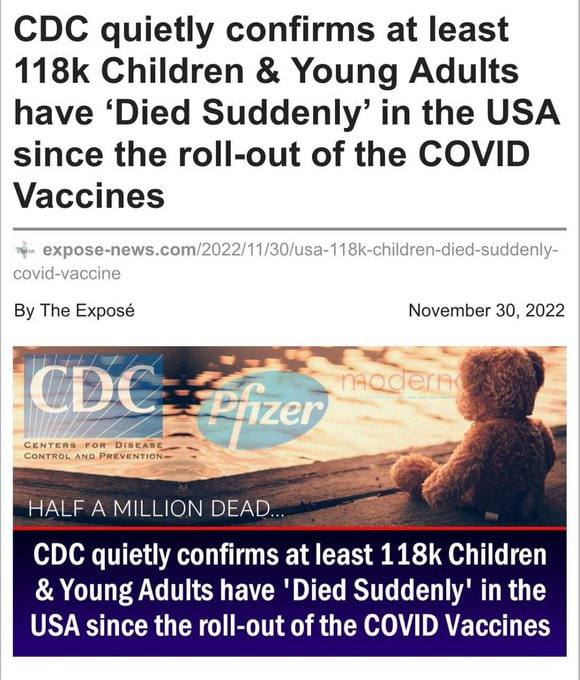 CDC Admits 118k Children Dead
